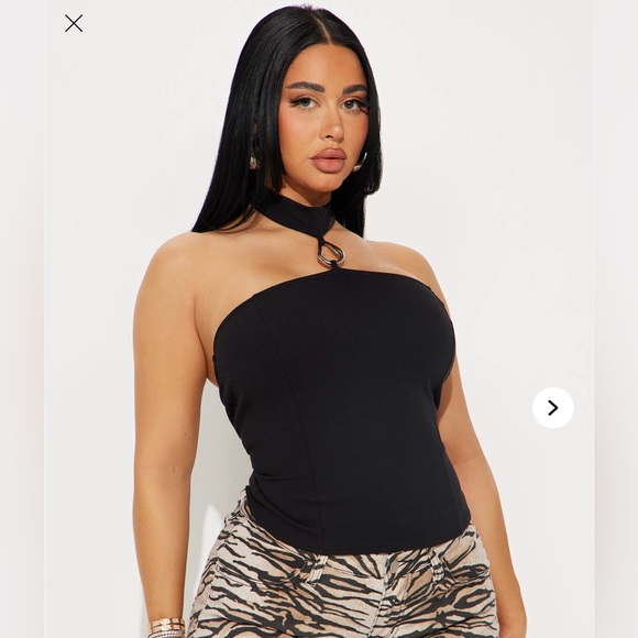 Fashion Nova Black Halter Bodysuit - Picture 1 of 9